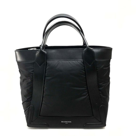 BALENCIAGA Cabas S Hand Bag Tote Bag Nylon / Leather Black - Picture 1 of 11